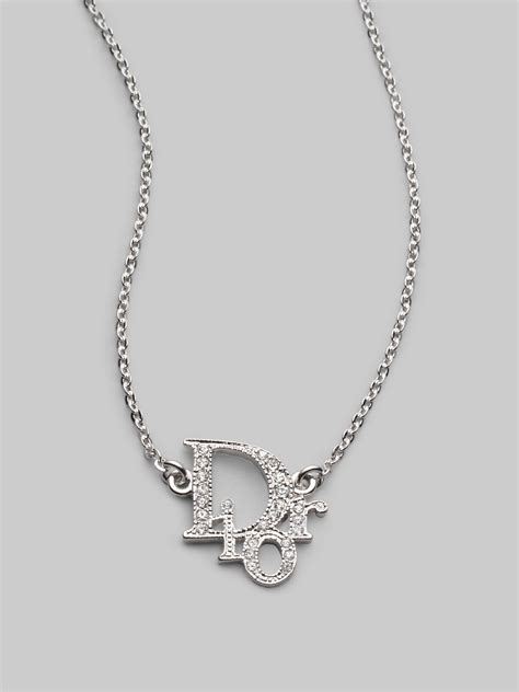 dior logo strass necklace|Christian Dior Logo Strass Necklace .